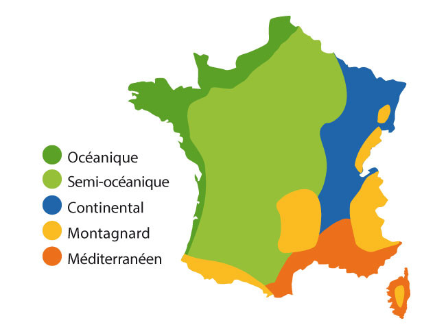 zone et région pour le climat et chauffage - Azur Gaz Condensation